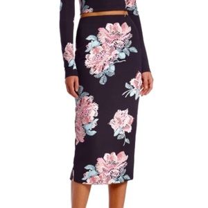 Elizabeth and James Floral midi Skirt
